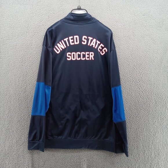 USA Soccer Jacket Mens XL Blue Full Zip Warmup Track‎ Pockets - Picture 2 of 6